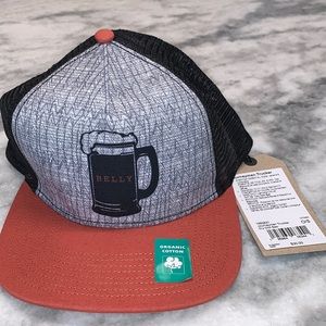 Brand New prAna Journey man trucker hat “beer belly” dry chili beer
